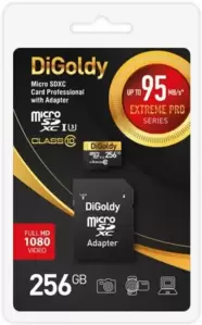 Карта памяти DiGoldy Extreme Pro microSDXC 256GB DG256GCSDXC10UHS-1-ElU3 (с адаптером) icon