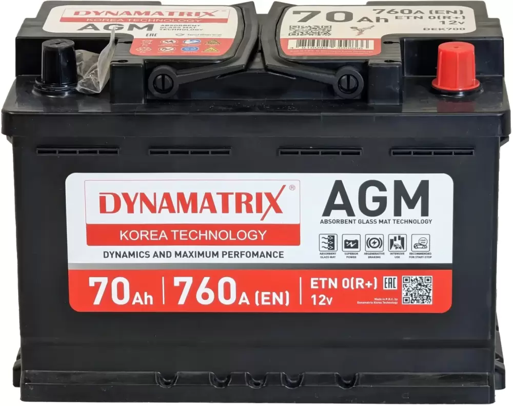 Аккумулятор Dynamatrix AGM ETN 0 R+ DEK700 (70Ah) фото