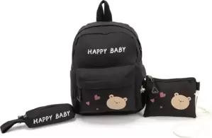 Детский рюкзак Ecotope С пеналом и сумочкой 287-2005-BLK (черный) фото