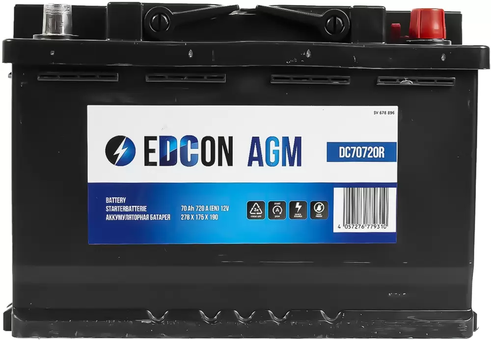 Аккумулятор Edcon DC70720R (70Ah) фото