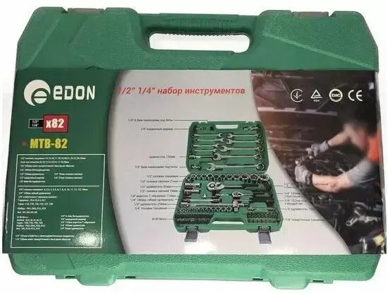 Универсальный набор инструментов Edon MTB-82 (82 предмета) фото