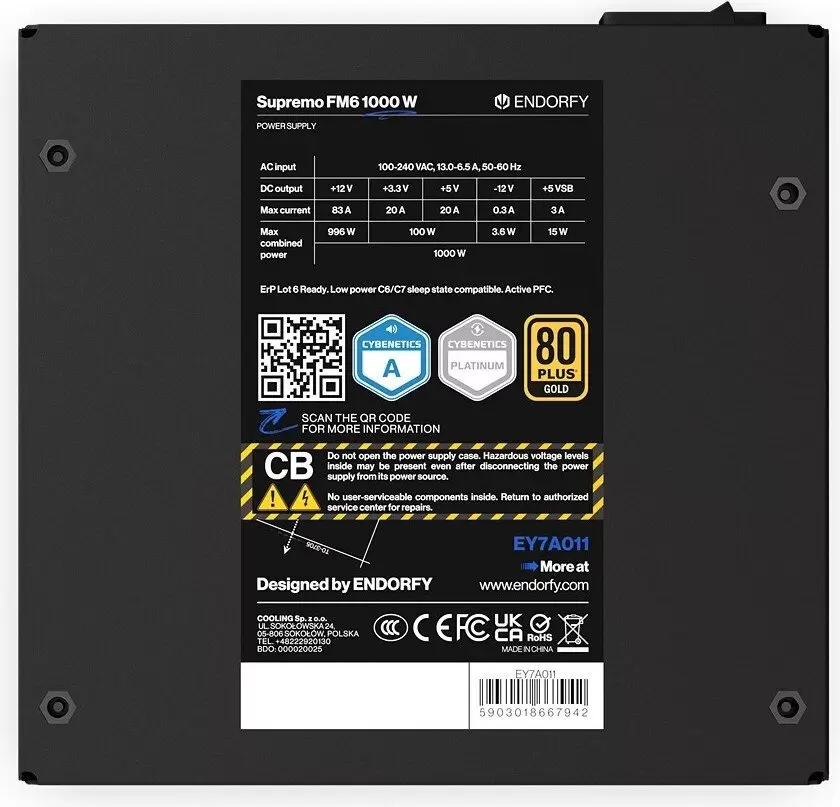 Блок питания Endorfy Supremo FM6 1000W EY7A011 фото