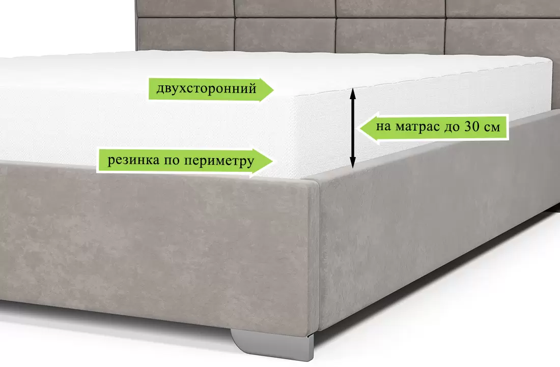 Наматрасник защитный ЭОС Double cotton 180x190 бязь h-30 фото 2