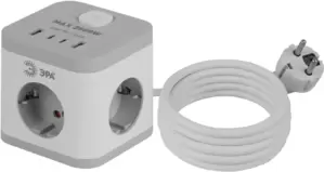 Сетевой фильтр ЭРА CUBE-3es-1.5m-4USB-W Б0069073 фото