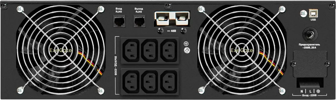 Источник бесперебойного питания ExeGate SinePower UHB-5000.LCD.AVR.6C13.RJ.USB.3U фото 3