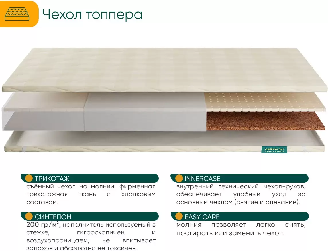 Наматрасник ортопедический Фабрика сна Т-6 200x190 фото