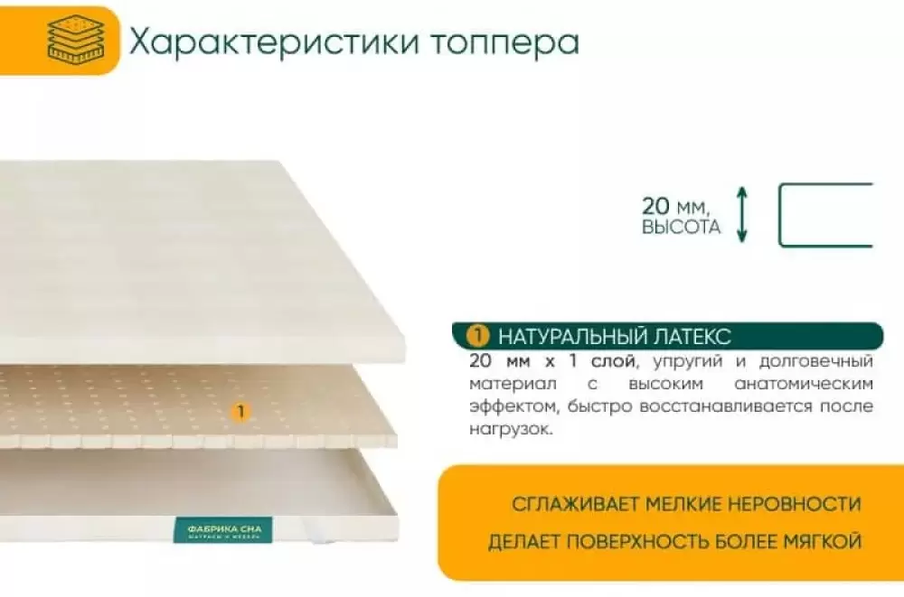 Наматрасник ортопедический Фабрика сна Топпер Т-5 150x190 фото