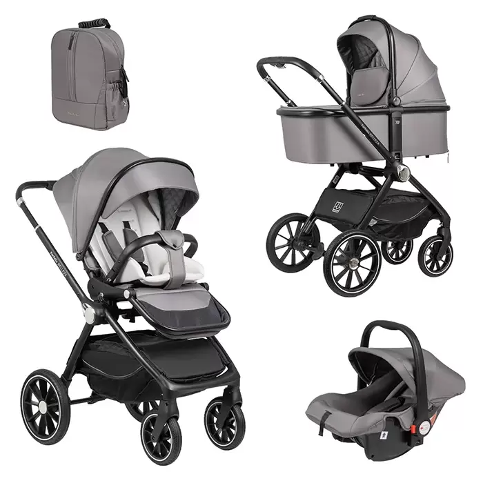 Детская универсальная коляска Farfello 3 в 1  Belleza 2025 / FB-7 (туманно-серый) фото
