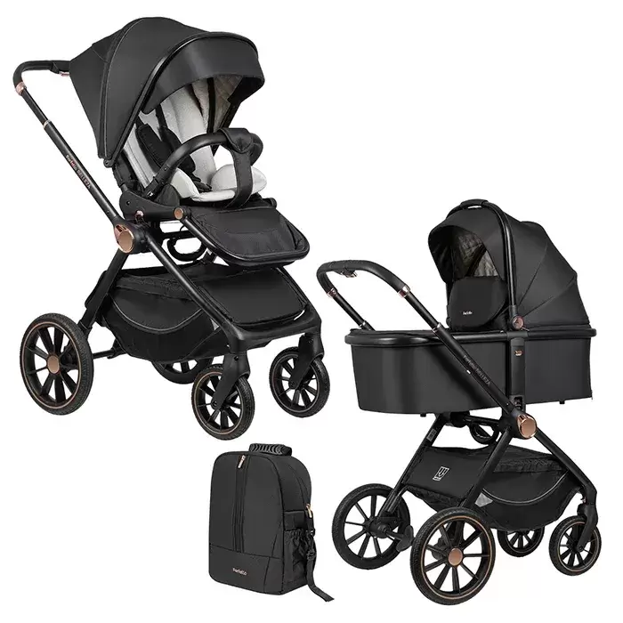 Детская универсальная коляска Farfello Belleza Comfort 2в1 / FBC-2 (черное золото) фото