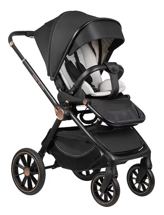 Детская универсальная коляска Farfello Belleza Comfort 2в1 / FBC-2 (черное золото) фото
