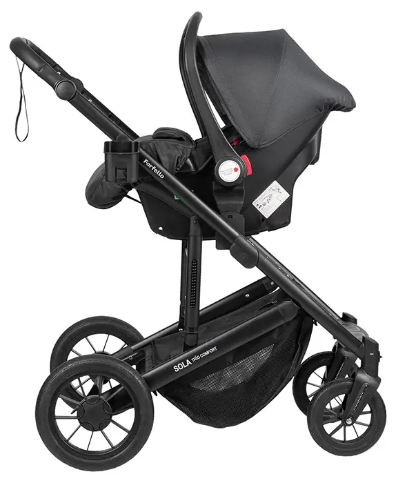 Детская универсальная коляска Farfello Sola Trio Comfort 3 в 1 / SOLA-10 (светло-черный) фото