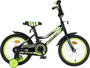 Детский велосипед Favorit Biker 16 2021 (черный/салатовый) фото