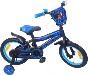 Детский велосипед Favorit Biker 14 (черный/синий, 2020) фото