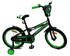 Детский велосипед Favorit Biker 18 2020 (черный/зеленый) фото