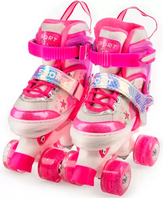 Роликовые коньки Favorit FS-128PN Квады (розовые) фото