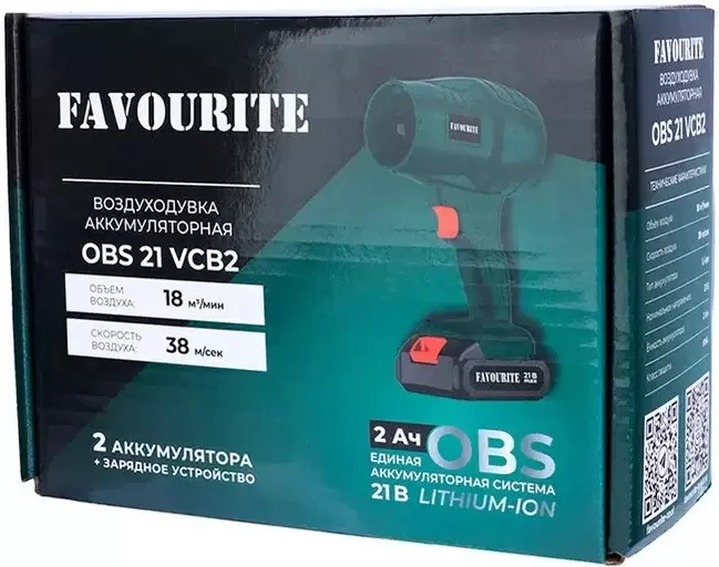 Воздуходувка Favourite OBS 21 VCB2 (с 2-мя АКБ) фото
