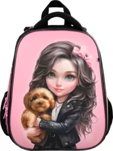 Школьный рюкзак Феникс+ Брюнетка с собачкой 68240 фото