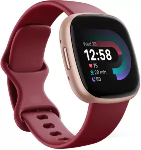 Умные часы Fitbit Versa 4 (бордовый/золотистый алюминий) фото