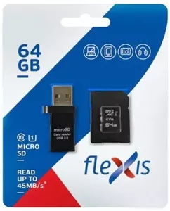 Карта памяти Flexis microSDXC 64GB (FX64GMSDXCU1) фото