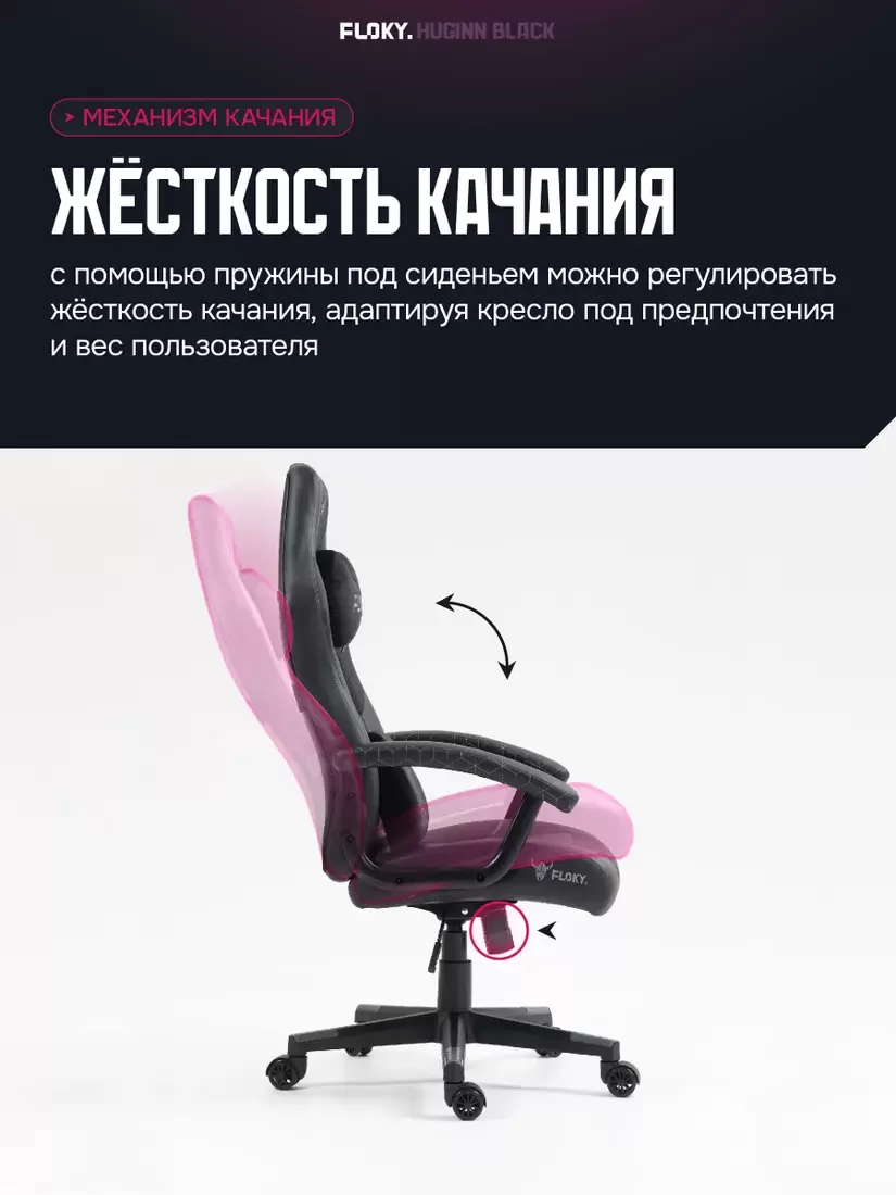 Игровое кресло FLOKY Huginn Black (черный) фото