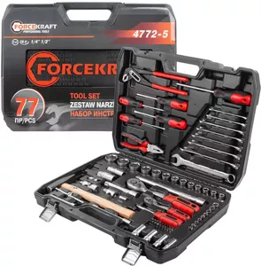 Универсальный набор инструментов ForceKraft FK-4772-5 (77 предметов) фото