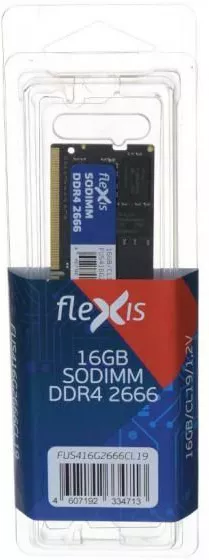 Оперативная память Flexis DDR4 SO-DIMM 2666MHz PC21300 CL19 - 16Gb FUS416G2666CL19 фото