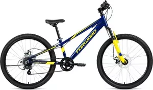 Велосипед Forward Rise 24 2.0 disc 2021 (синий/желтый) фото