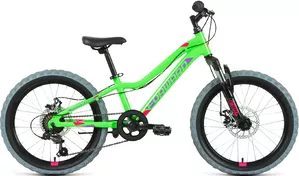 Детский велосипед Forward Twister 20 2.0 D 2022 (ярко-зеленый/фиолетовый) фото