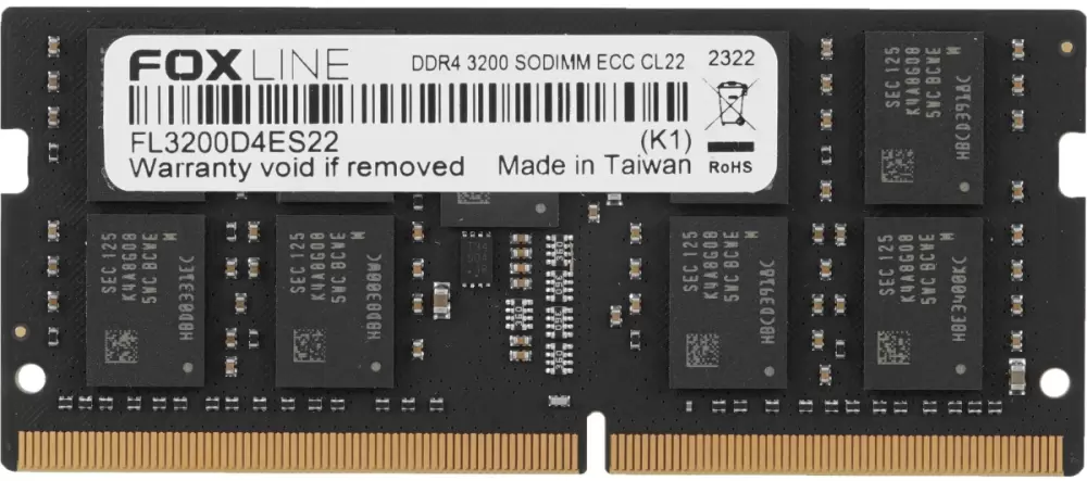 Foxline 3200 ECC CL22 2Gb*8 FL3200D4ES22-32G
