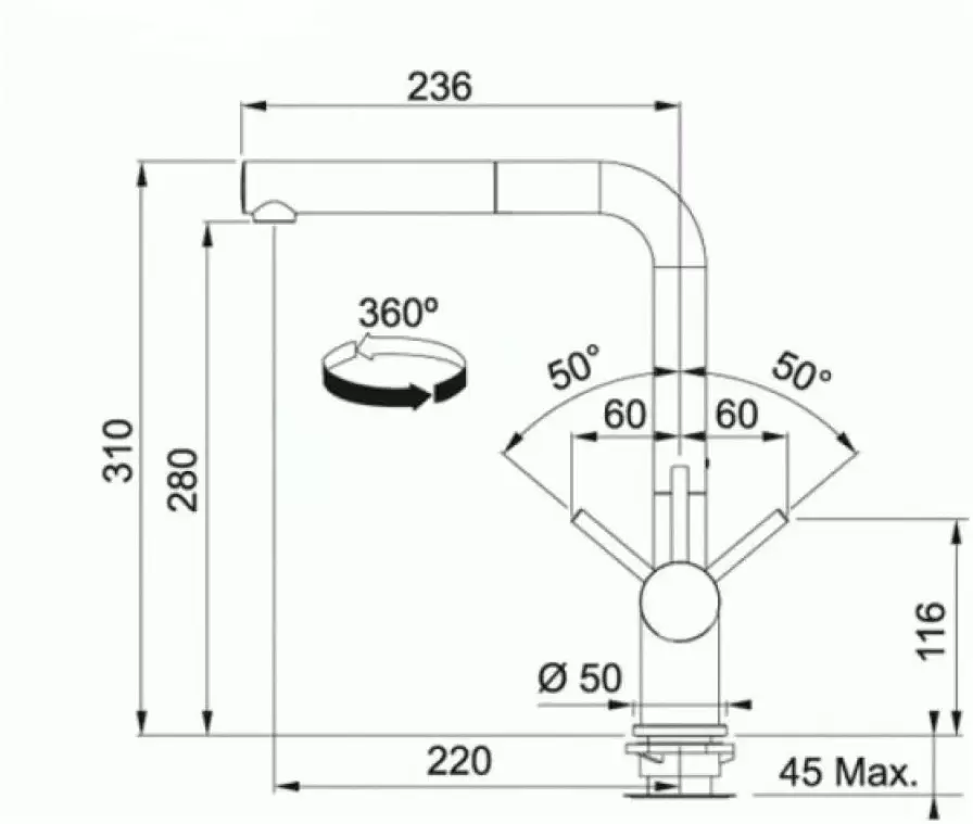 Смеситель Franke Active Plus Doc (шторм) фото