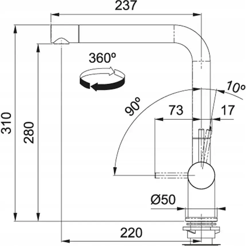 Смеситель Franke Active Plus Swivel Spout (матовый черный) фото