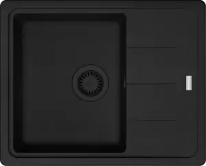 Кухонная мойка Franke Basis BFG 611-62 (матовый черный, черный слив) фото