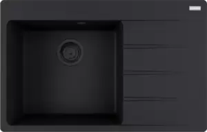 Кухонная мойка Franke Centro CNG 611-78 TL (матовый черный, черный слив) фото