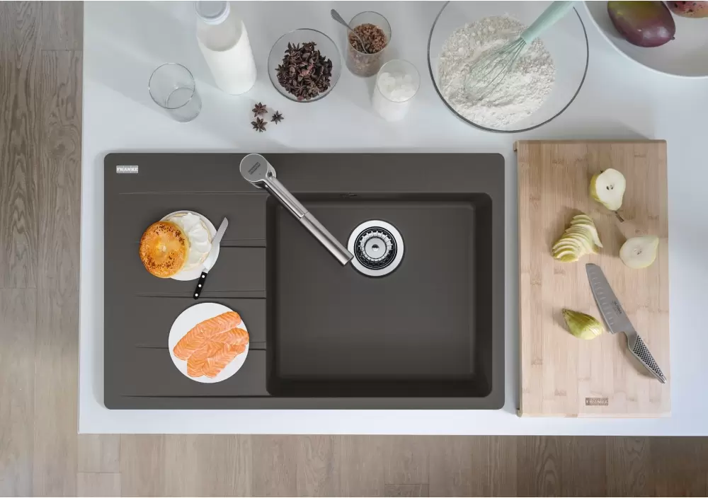 Кухонная мойка Franke Centro CNG 611-78 TL (правая, серый сланец) фото