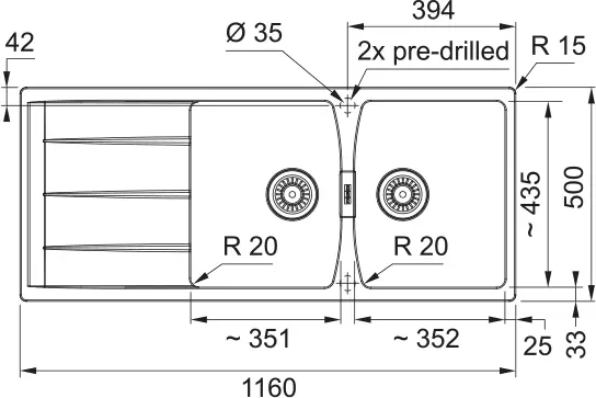 Кухонная мойка Franke Centro CNG 621-116 (каменный серый) фото