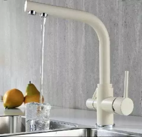 Смеситель Franke Neptune Clear Water (миндальный/хром) фото