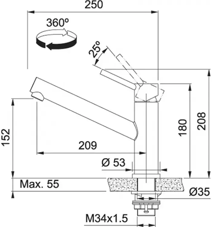 Смеситель Franke Orbit (хром/сахара) фото