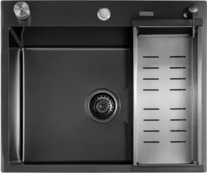 Кухонная мойка Futur FK 5050 Eco Embossing Pop-up Mixer plus (Black Nano) фото