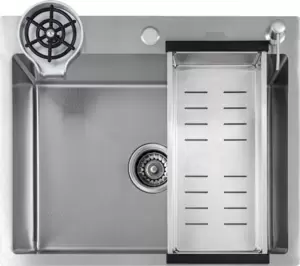 Кухонная мойка Futur FK 5050 Eco Embossing Pop-up Rinzer plus (Satin) фото