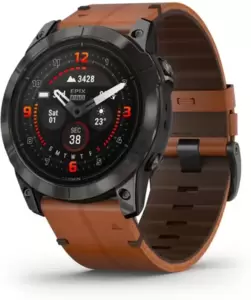 Умные часы Garmin Epix Pro Gen 2 Sapphire 51 мм (карбоново-серый титан/каштановый, с кожаным и силиконовым ремешками) фото