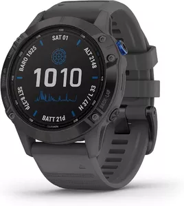 Умные часы Garmin Fenix 6 Pro Solar 47 мм (черный, силикон) фото