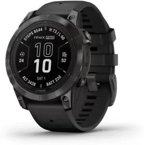 Умные часы Garmin Fenix 7 Pro Sapphire Solar (карбоново-серый титан/черный) фото