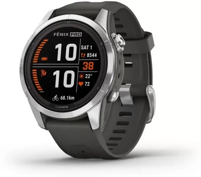 Garmin Fenix 7S Pro Solar (серебро/графит)