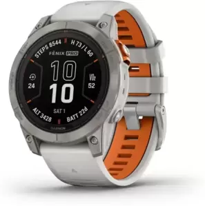 Умные часы Garmin Fenix 7X Pro Sapphire Solar (титан/оранжевый) фото