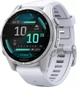 Умные часы Garmin Fenix 8 43мм (серебристый, белый ремешок) icon