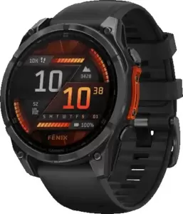 Умные часы Garmin Fenix 8 47мм (серый, черный силиконовый ремешок) icon