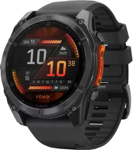 Умные часы Garmin Fenix 8 51мм (серый, черный силиконовый ремешок) фото