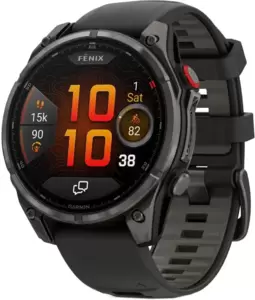 Garmin Fenix 8 Pro 51мм (серый, черный силиконовый ремешок)