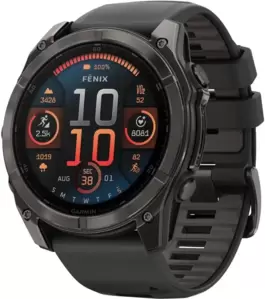 Умные часы Garmin Fenix 8 Sapphire 51мм (угольно-серый DLC, пепельно-черный силиконовый ремешок) icon