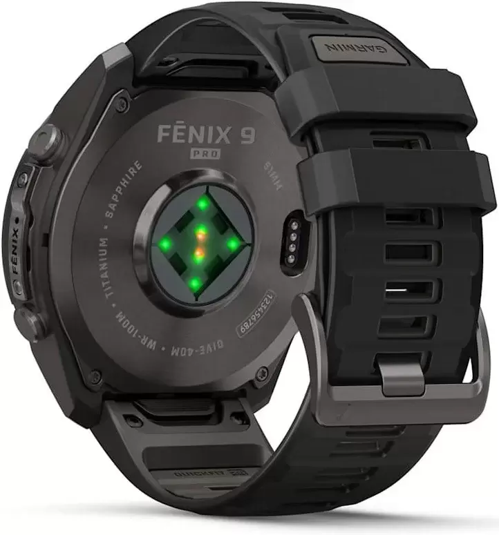 Умные часы Garmin Fenix 9 Pro 51 мм (темно-серый, черный силиконовый ремешок) фото 5